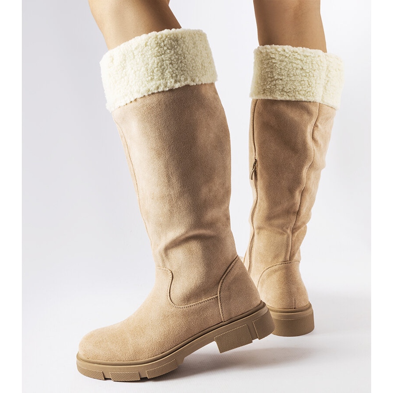 Bottines Erin en éco-daim beige 1