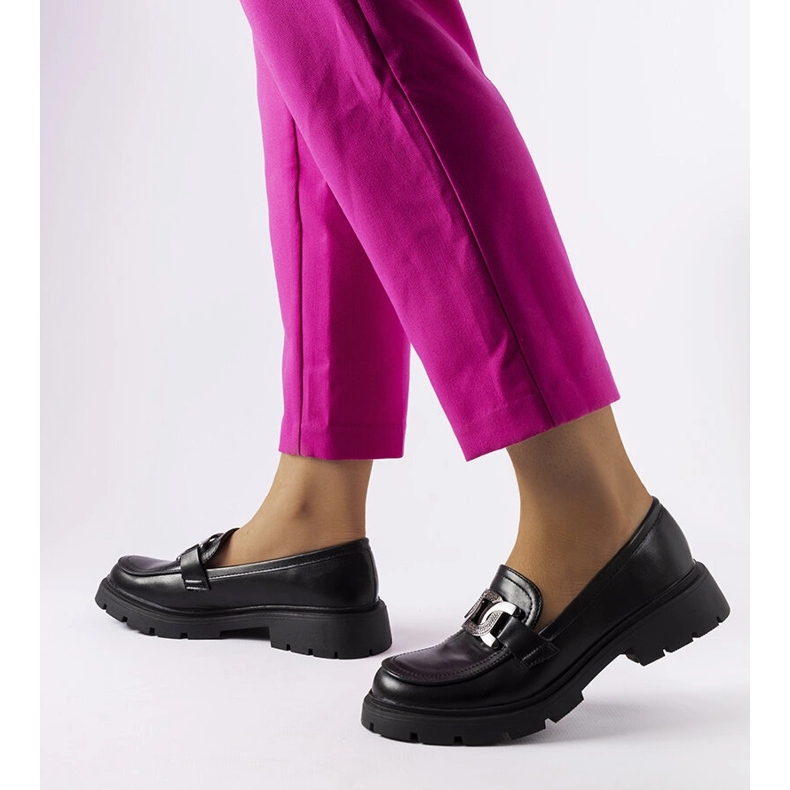 Mocassins élégants noirs avec strass de Mories le noir 2