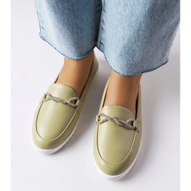 Mocassins verts avec strass de Paola 1