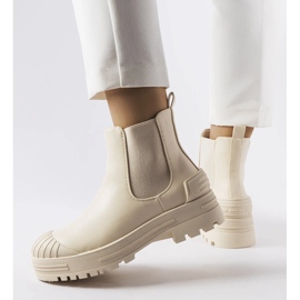 Bottes de travail beiges avec inserts en caoutchouc de Lange 2
