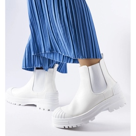 Inna Bottes de travail blanches avec inserts en caoutchouc de Lange 2
