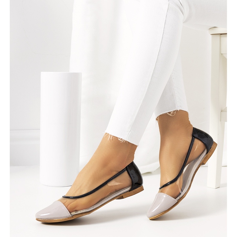 Ballerines Pastella violettes transparentes incolore le noir 1