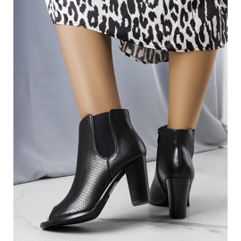 Bottines noires ajourées Anna le noir 1