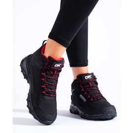 Chaussures de trekking hautes pour femmes DK noir et rouge 2