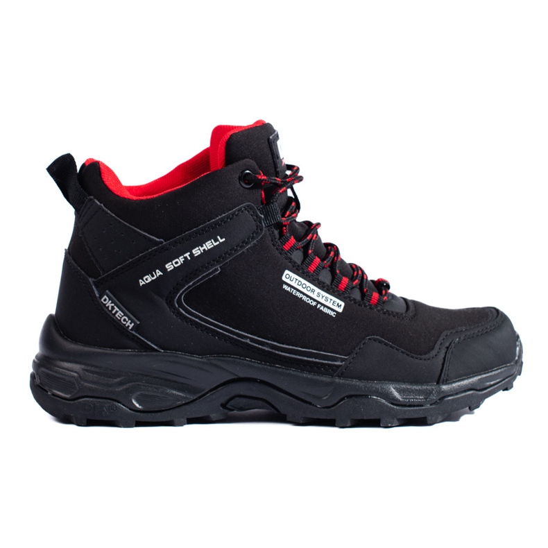 Chaussures de trekking hautes pour femmes DK noir et rouge le noir 1
