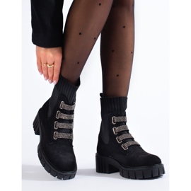 Bottes femme en daim Shelovet le noir 3