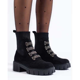 Bottes femme en daim Shelovet le noir 2