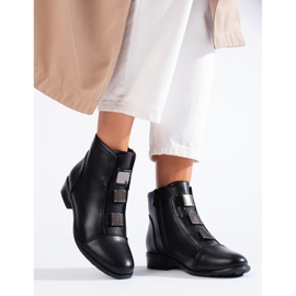 W. Potocki Bottes femme Potocki à talons plats le noir 1