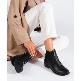 W. Potocki Bottes femme Potocki à talons plats le noir 2