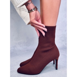 Donatella Bottines à talons aiguilles marron brun 3