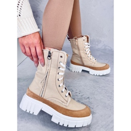 Vaugh Bottines en toile beige avec protecteur 3
