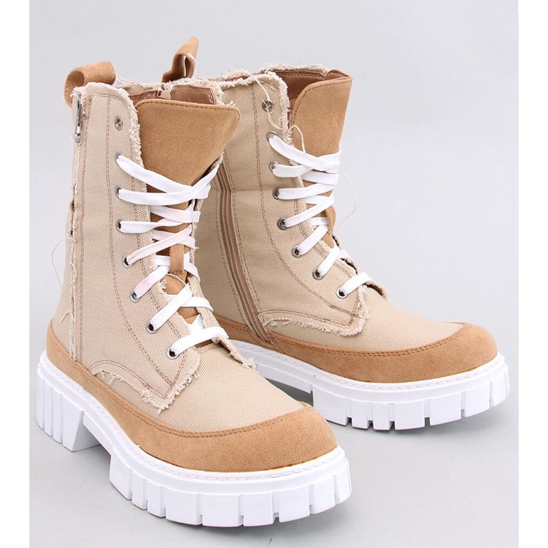 Vaugh Bottines en toile beige avec protecteur 1