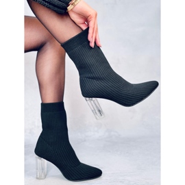 Destani Bottines chaussettes noires à talon transparent le noir 1