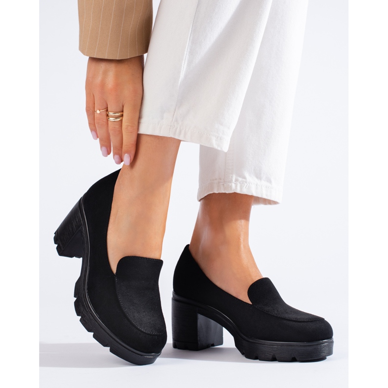 W. Potocki Escarpins femme daim Potocki noir 1