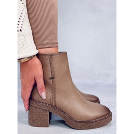 Tamika Bottines à talons en caoutchouc beige 3