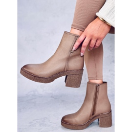 Tamika Bottines à talons en caoutchouc beige 2
