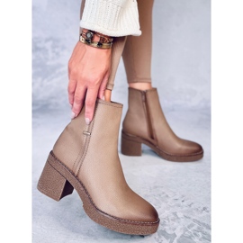Tamika Bottines à talons en caoutchouc beige 4