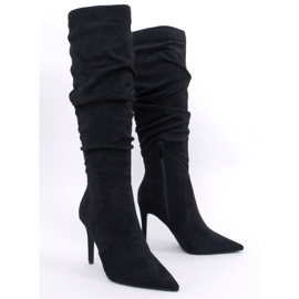 Bottes classiques à talons hauts par Danielle Black noir 1