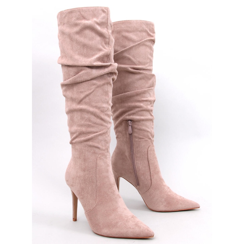 Danielle Bottes à talons hauts classiques kaki beige 1