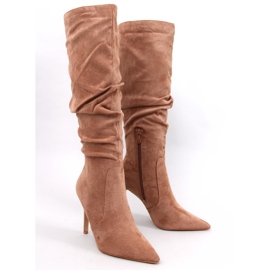Bottes à talons aiguilles classiques Danielle Camel brun 1