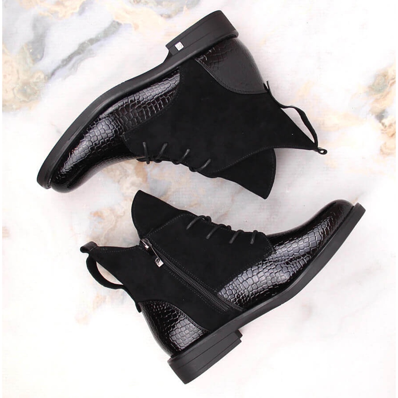 Bottes isolées Crocodile noir pour femme Potocki 1