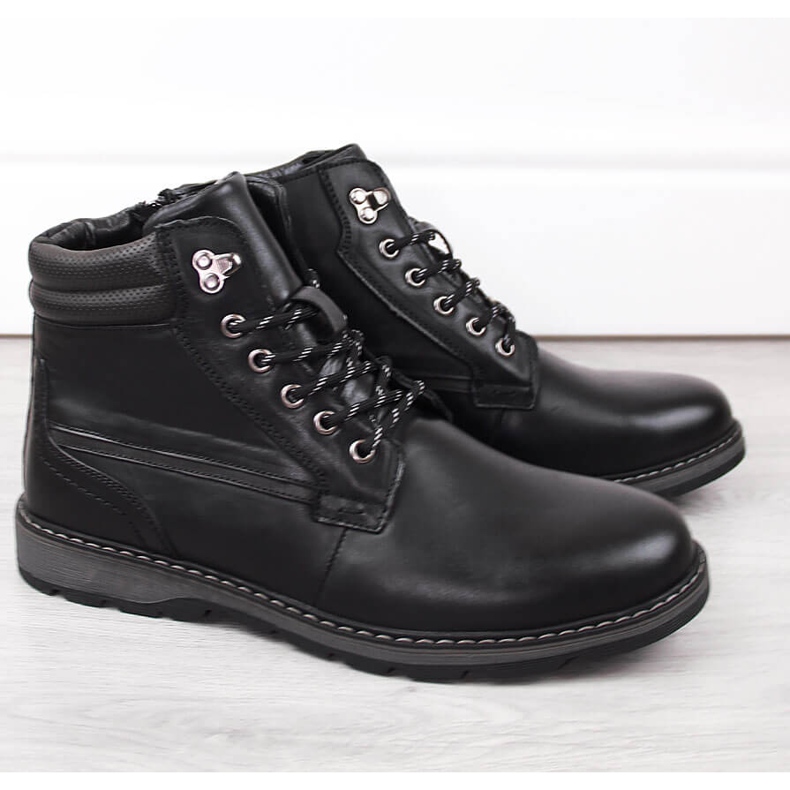 Bottines isolées en cuir pour hommes, noires, T.Sokolski Z23-111 1