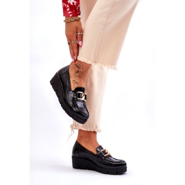 Lemar Mocassins en cuir verni avec décoration sur la cale, noir le noir 2 Lemar Mocassins en cuir verni avec décoration sur la cale, noir le noir 2