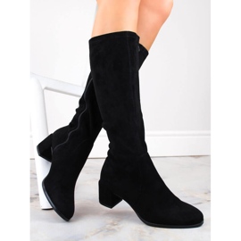 Bottes pour femmes sur le poteau noir Sergio Leone le noir 2