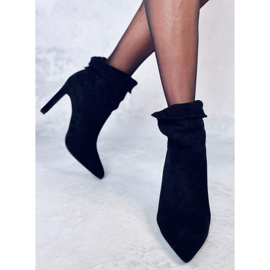 Yvonne Bottines à talons hauts en daim noir le noir 4