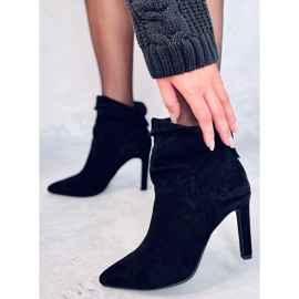 Yvonne Bottines à talons hauts en daim noir le noir 5
