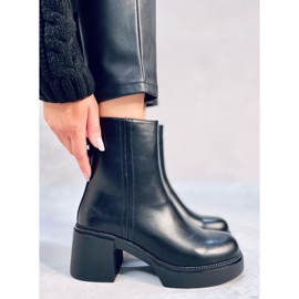 Ruffin Bottines noires à talon stable le noir 3