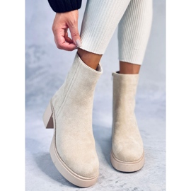 Ruffin Bottines à talon stable beige 4