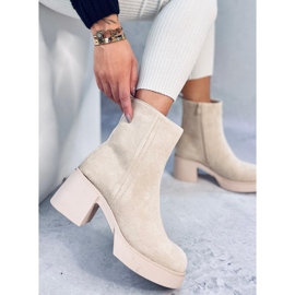 Ruffin Bottines à talon stable beige 2