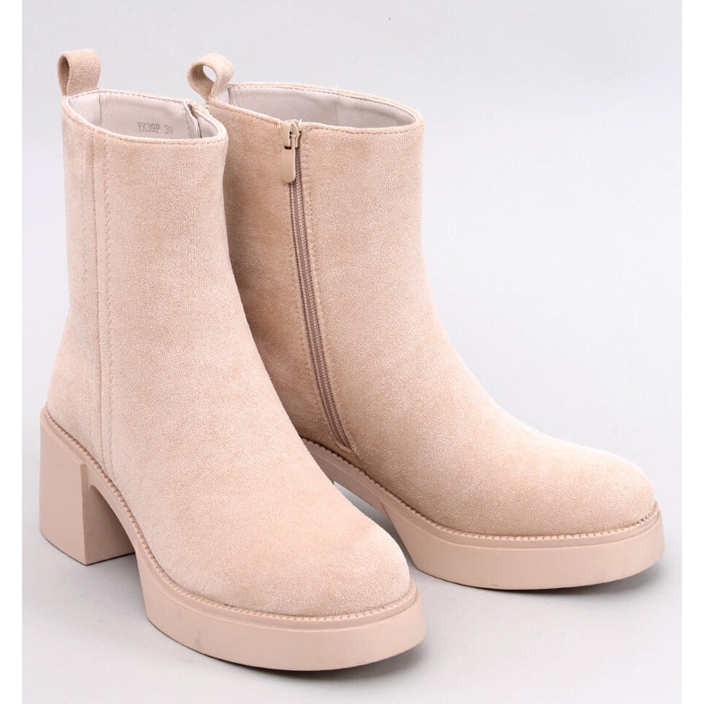 Ruffin Bottines à talon stable beige 1