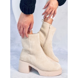 Ruffin Bottines à talon stable beige 5