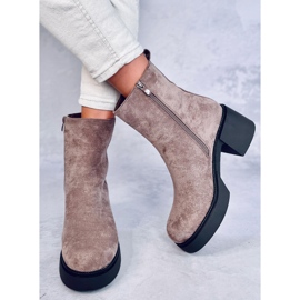 Bottines à talon stable Ruffin Khaki beige 4