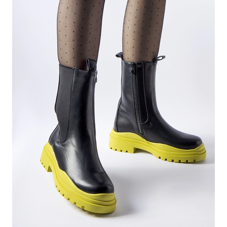 Bottines noires à semelle colorée de Delebio 1