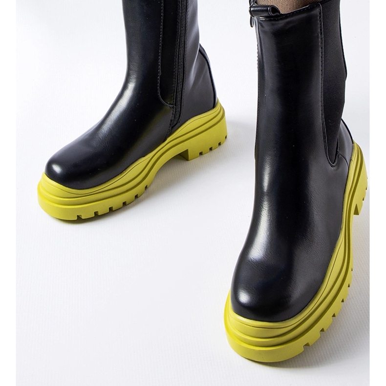 Bottines noires à semelle colorée de Delebio le noir 2