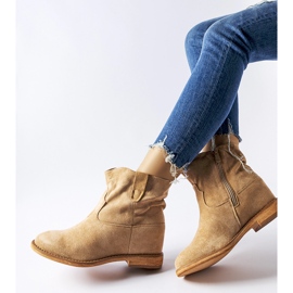 Bottines beiges à talon compensé recouvert Cincinnati 1
