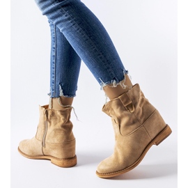 Bottines beiges à talon compensé recouvert Cincinnati 2