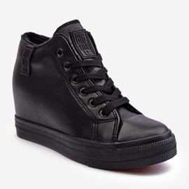 Baskets compensées en cuir pour femme Big Star MM274001 Noir 1