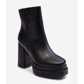 WS1 Bottines pour femmes à talon haut et plateforme Sandstra noir 1