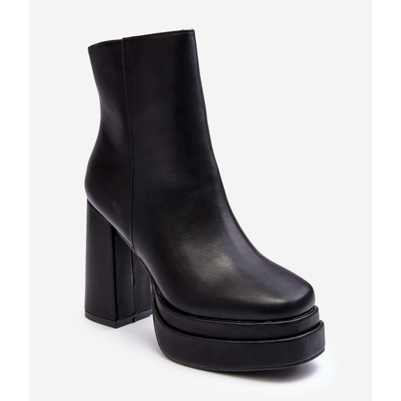 WS1 Bottines pour femmes à talon haut et plateforme Sandstra noir 1