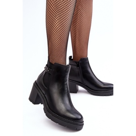 Bottines pour femmes sur un talon haut massif noir Belinda le noir 2