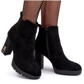 Bottines classiques à talons hauts en daim noir Amy le noir 9