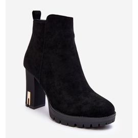 Bottines classiques à talons hauts en daim noir Amy 1