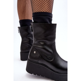 Bottines en cuir pour femmes sur une plateforme massive Maciejka 06246-01 Noir le noir 7