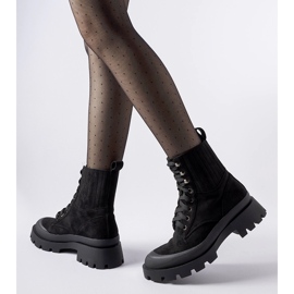 Bottines noires en éco-daim Orson le noir 2