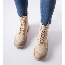 Bottines beiges en éco-daim Orson 1
