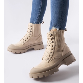 Bottines beiges en éco-daim Orson 2